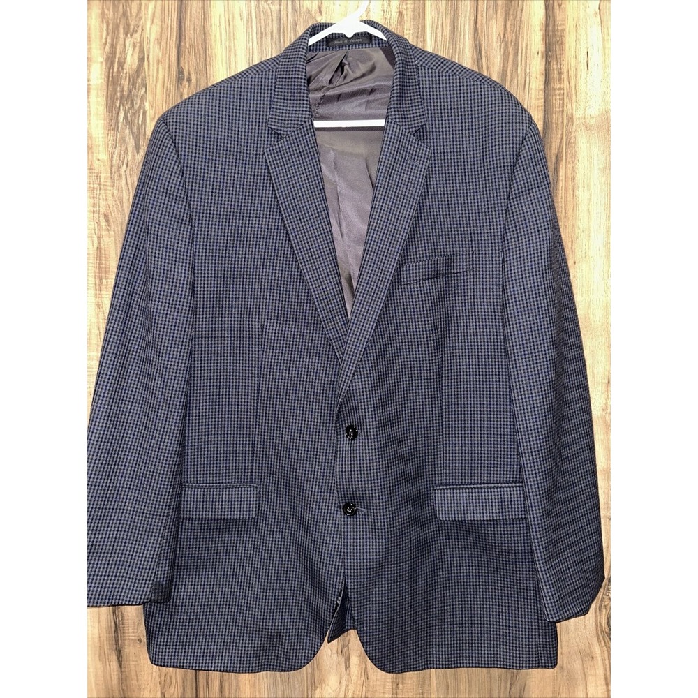 Ralph Lauren‎ 100% Wool Plaid Suit Coat Size 48 Long